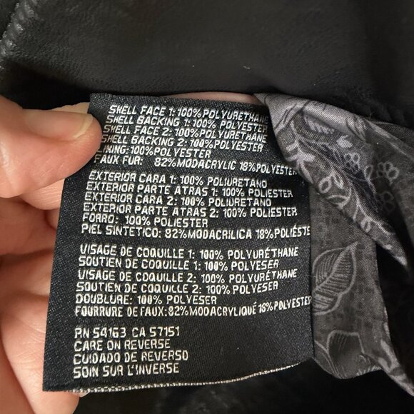 Guess Women's Faux Leather Moto Jacket Removable Faux Fur Collar Baddie Biker XL - Picture 14 of 16